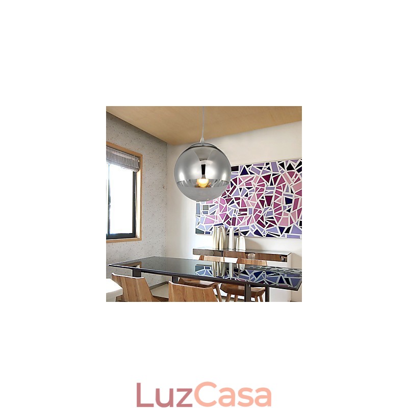 Luminária pendente com 1 luz em formato de bola