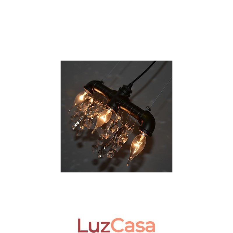 Pendente criativo de 3 luzes em estilo norte-americano com design de tubo