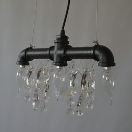 Pendente criativo de 3 luzes em estilo norte-americano com design de tubo