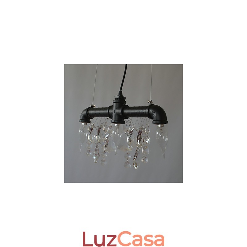 Pendente criativo de 3 luzes em estilo norte-americano com design de tubo
