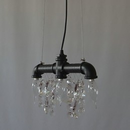 Pendente criativo de 3 luzes em estilo norte-americano com design de tubo