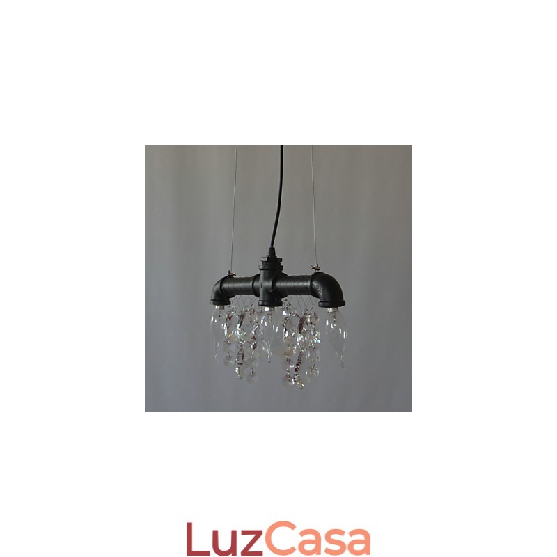 Pendente criativo de 3 luzes em estilo norte-americano com design de tubo