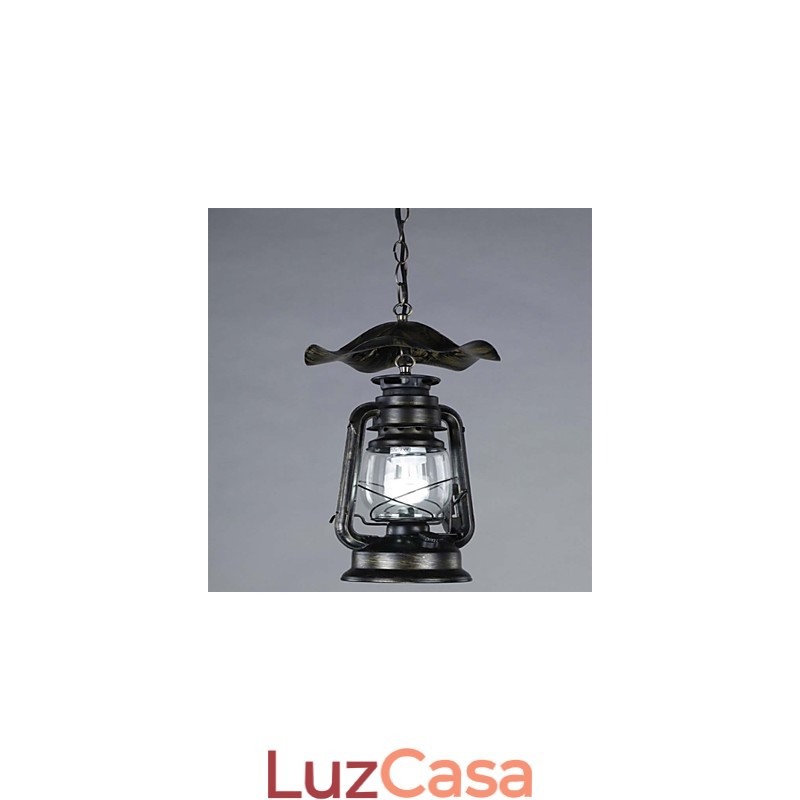 Luminária pendente de lanterna de latão vintage com 1 luz