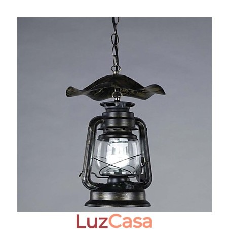 Luminária pendente de lanterna de latão vintage com 1 luz