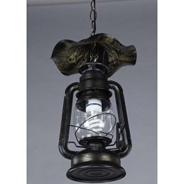 Luminária pendente de lanterna de latão vintage com 1 luz