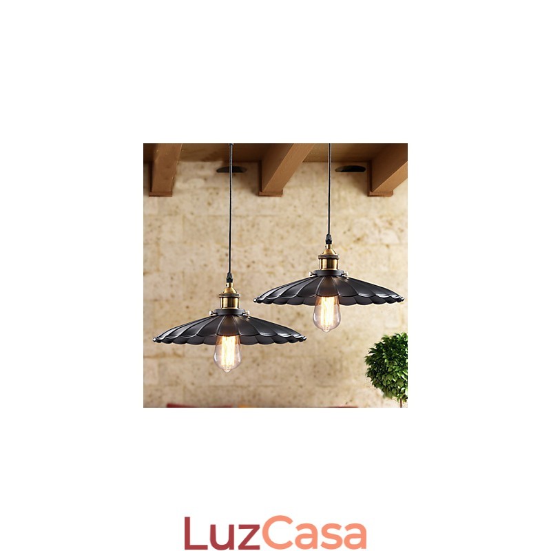 Luminária pendente estilo europeu clássico retrô, luminária de metal com arte droplight