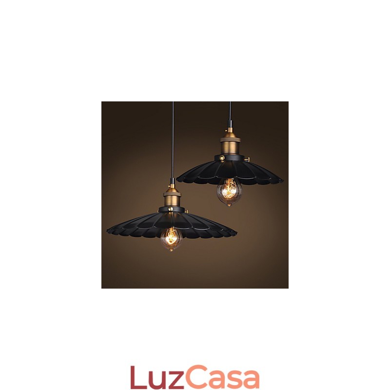 Luminária pendente estilo europeu clássico retrô, luminária de metal com arte droplight