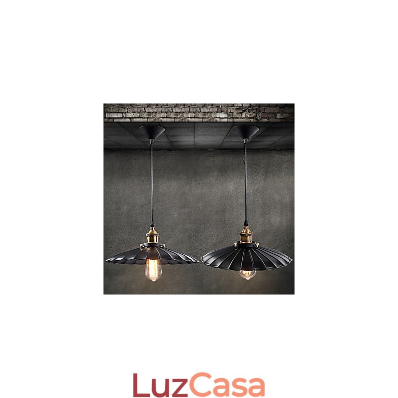 Luminária pendente estilo europeu clássico retrô, luminária de metal com arte droplight