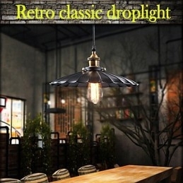 Luminária pendente estilo europeu clássico retrô, luminária de metal com arte droplight