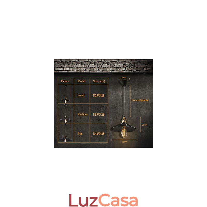Luminária pendente estilo europeu clássico retrô, luminária de metal com arte droplight