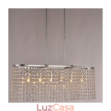 Luminária pendente moderna contemporânea de cristal galvanizado Luminária pendente moderna contemporânea de cristal galvanizado