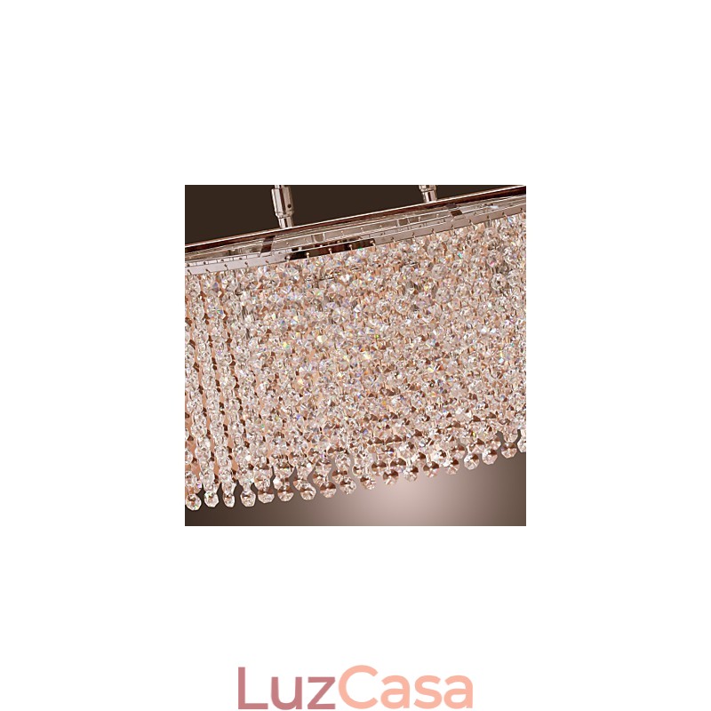 Luminária pendente moderna contemporânea de cristal galvanizado