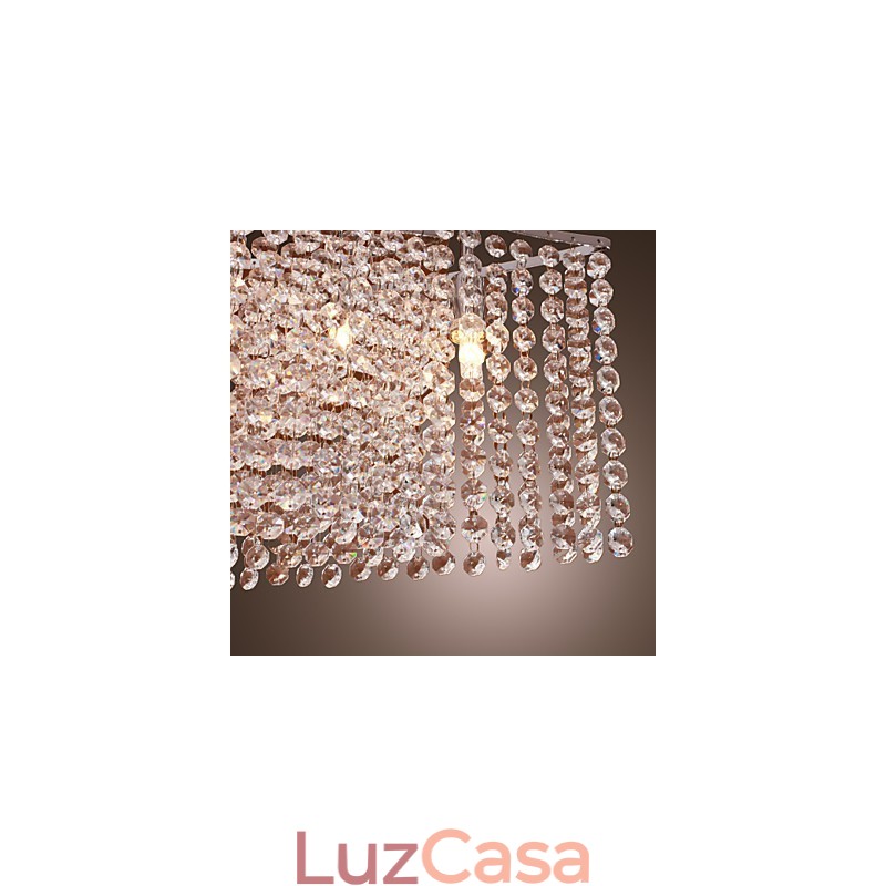 Luminária pendente moderna contemporânea de cristal galvanizado