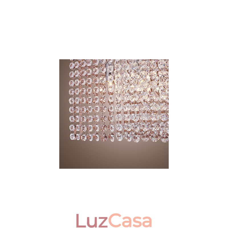 Luminária pendente moderna contemporânea de cristal galvanizado