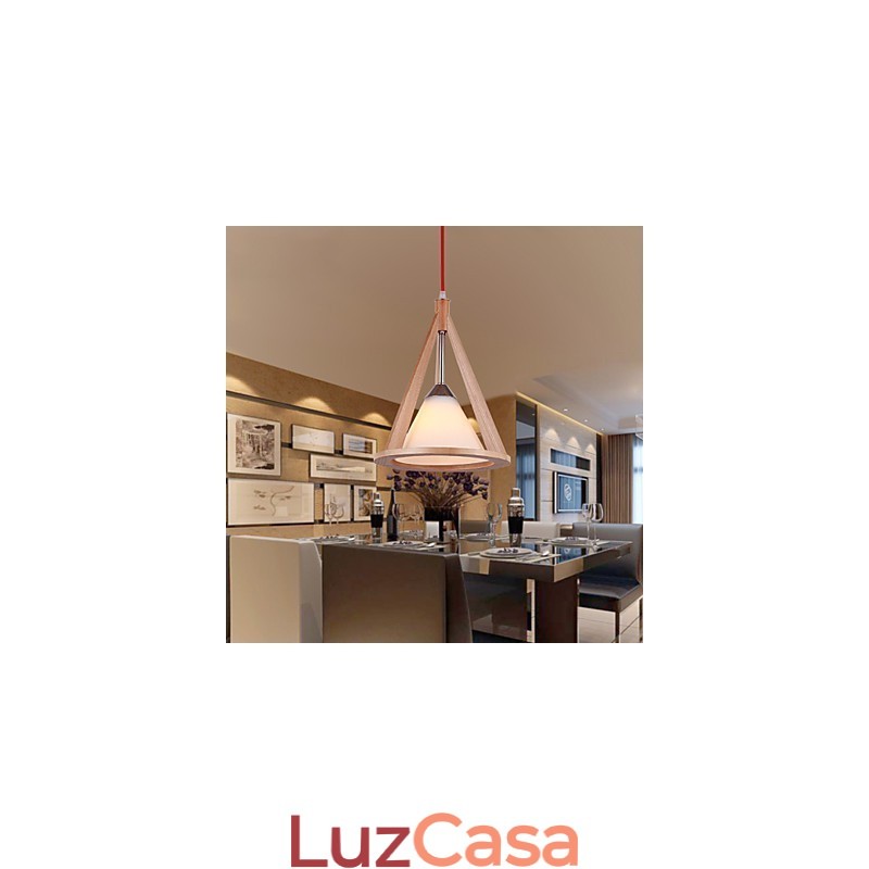 Lustre de madeira estilo designer lustre elegante estilo contemporâneo