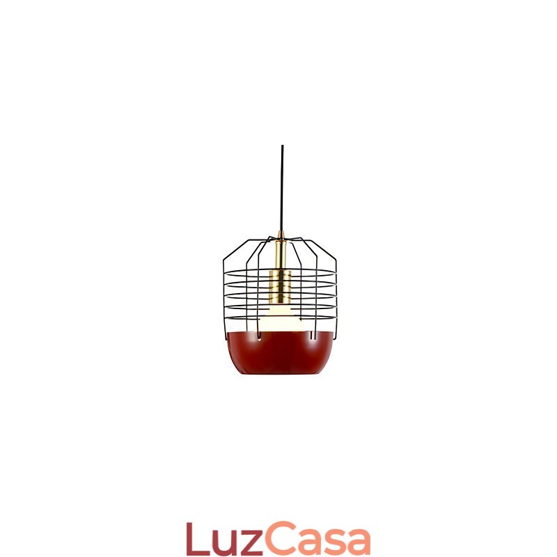Mini Luminária Pendente Artística Teia de Aranha 1 Luz Acabamento Mordern Simplicity Preto Branco Verde Vermelho Aço Carbono Droplight