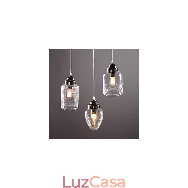 Moderno Contemporâneo Tradicional Clássico Vintage Lanterna Country Níquel Vidro Pingente Luz Jantar