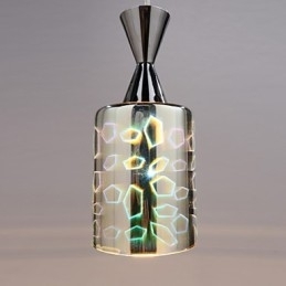Luminária pendente cromada com gravação a laser Dream