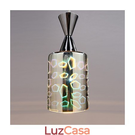 Luminária pendente cromada com gravação a laser Dream Luminária pendente cromada com gravação a laser Dream
