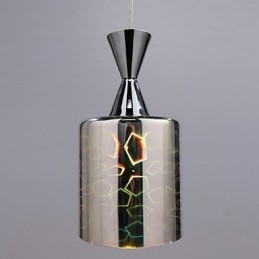 Luminária pendente cromada com gravação a laser Dream