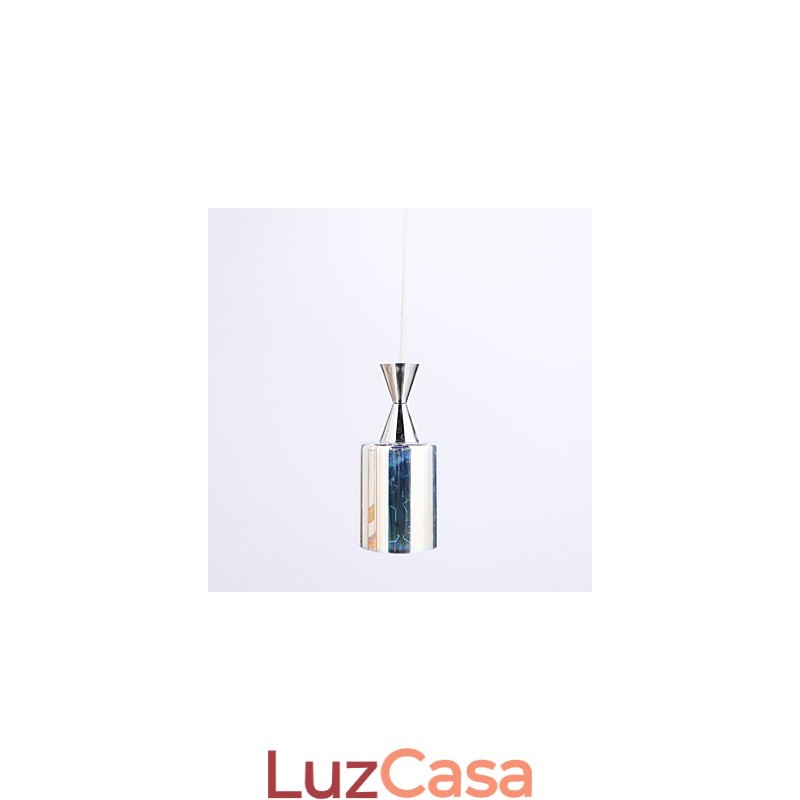Luminária pendente cromada com gravação a laser Dream