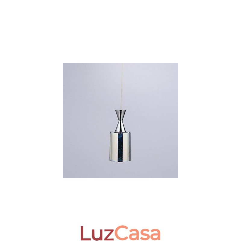 Luminária pendente cromada com gravação a laser Dream