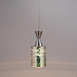 Luminária pendente cromada com gravação a laser Dream