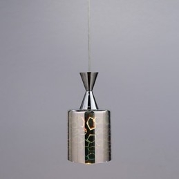 Luminária pendente cromada com gravação a laser Dream