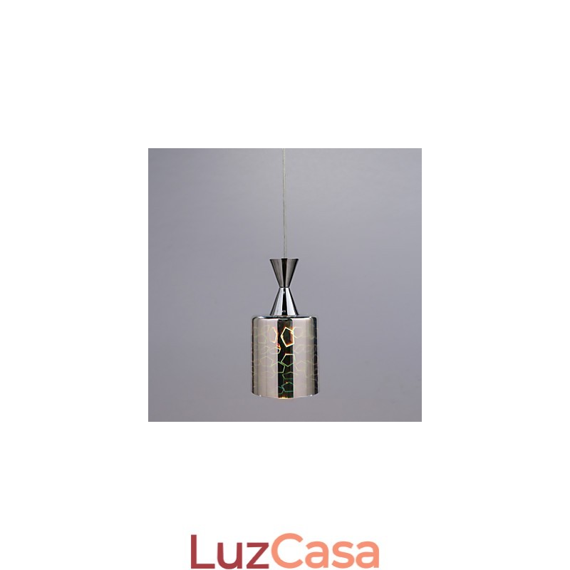 Luminária pendente cromada com gravação a laser Dream