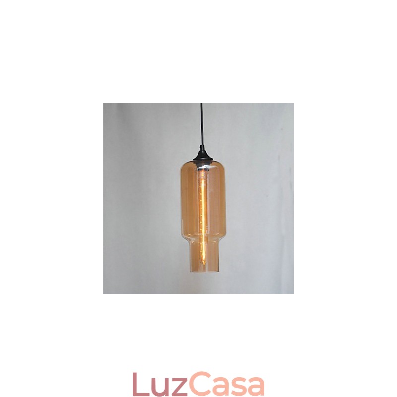 Luminária pendente de vidro moderna com design de bolha marrom