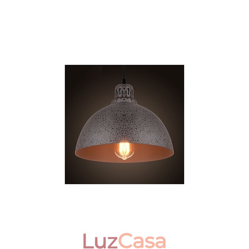 Luminária pendente vintage de metal com uma luz