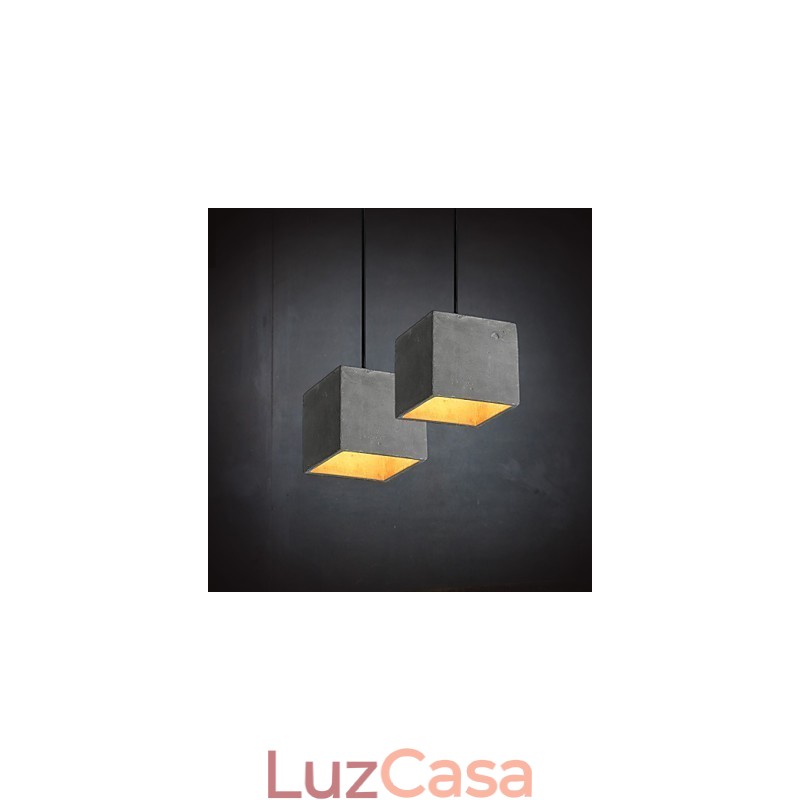 Luminária pendente de cimento retrô contemporânea e contraída