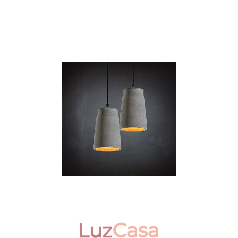 Luminária pendente de cimento retrô contemporânea e contraída