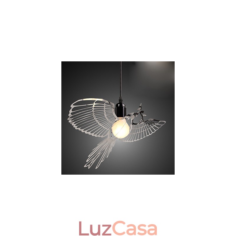 Decoração criativa de moda moderna em aço inoxidável para pássaros, lâmpada droplight