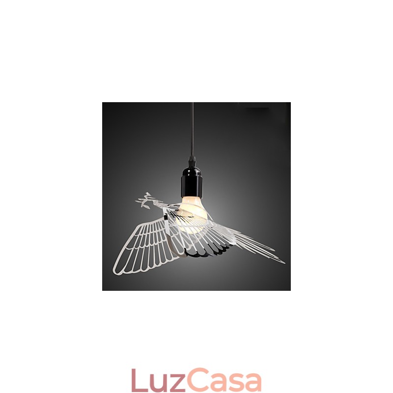 Decoração criativa de moda moderna em aço inoxidável para pássaros, lâmpada droplight