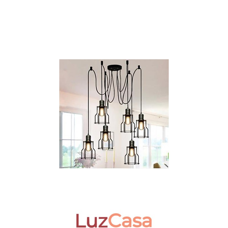 American Country Industrial Individualidade Criativo Sentado Seis pequenos Hob Head Droplight