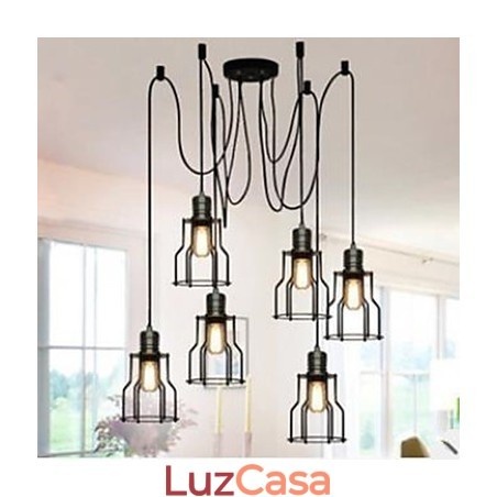 American Country Industrial Individualidade Criativo Sentado Seis pequenos Hob Head Droplight American Country Industrial Individualidade Criativo Sentado Seis pequenos Hob Head Droplight