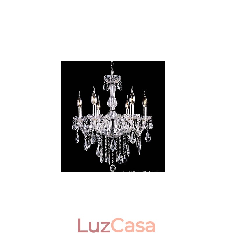 6 braços vintage luxo iluminação k9 lustre de cristal teto pingente luz