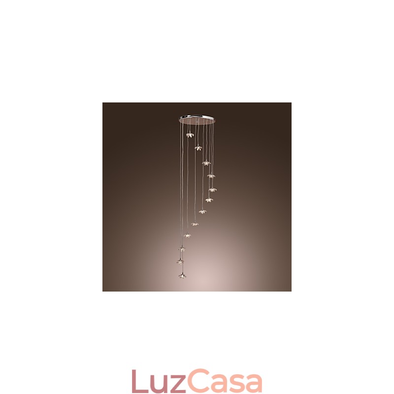 Luminária pendente moderna contemporânea de cristal estilo mini cromado em metal