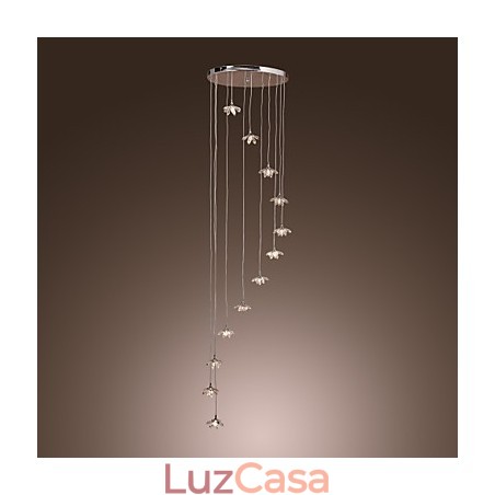 Luminária pendente moderna contemporânea de cristal estilo mini cromado em metal Luminária pendente moderna contemporânea de cristal estilo mini cromado em metal