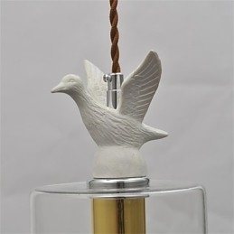 Lustre de vidro criativo com pingente de pássaro e cúpula de vidro