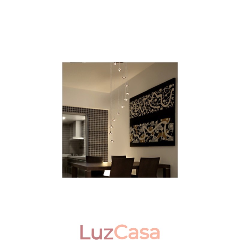Luminária pendente moderna contemporânea de cristal estilo mini cromado em metal