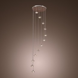 Luminária pendente moderna contemporânea de cristal estilo mini cromado em metal
