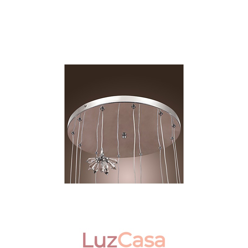 Luminária pendente moderna contemporânea de cristal estilo mini cromado em metal