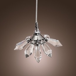 Luminária pendente moderna contemporânea de cristal estilo mini cromado em metal