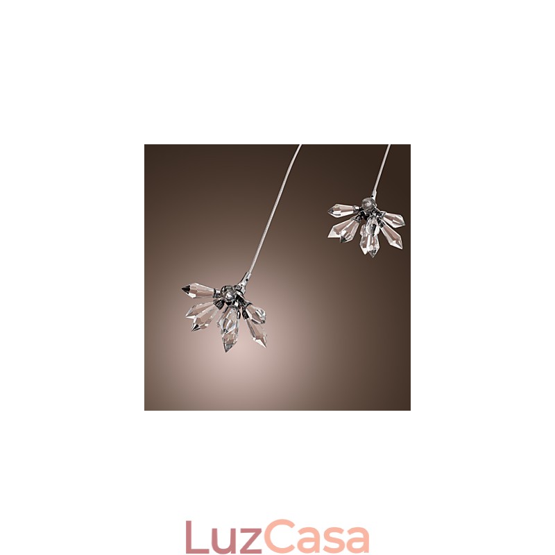 Luminária pendente moderna contemporânea de cristal estilo mini cromado em metal
