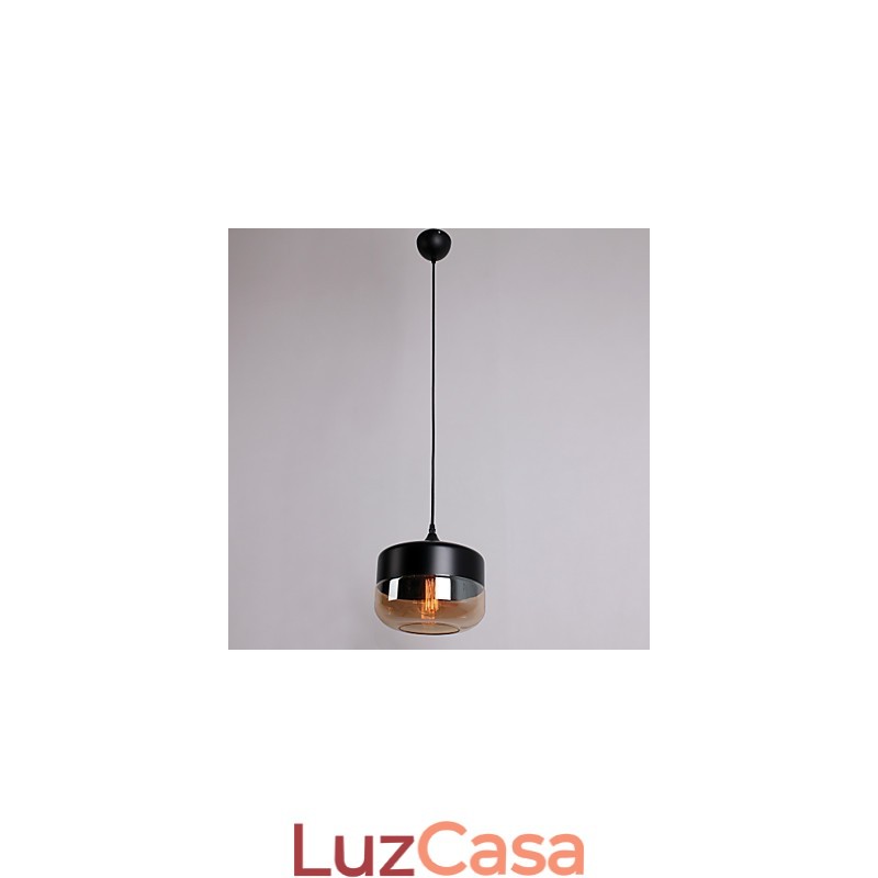 Retro chapeamento de vidro 1 luz pintura pendente