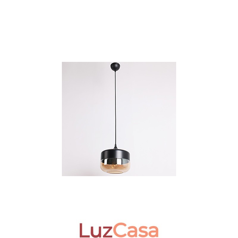 Retro chapeamento de vidro 1 luz pintura pendente