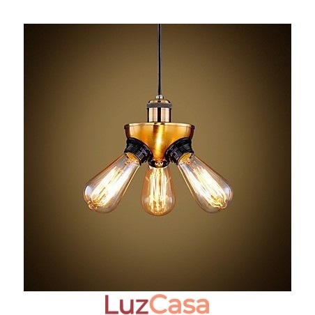Lâmpada de luz suspensa de três pés com cabeça de cobre industrial americana Lâmpada de luz suspensa de três pés com cabeça de cobre industrial americana