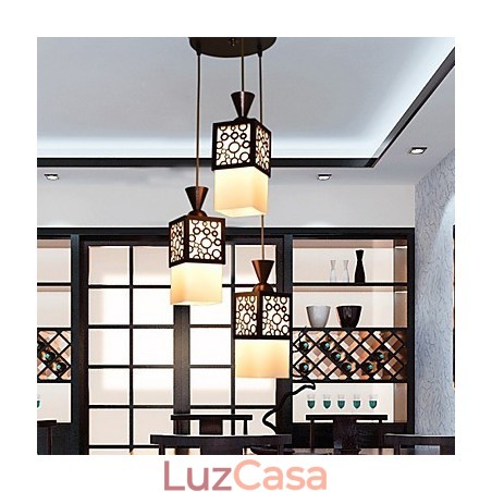 Lâmpada de luz suspensa American Country Woodiness